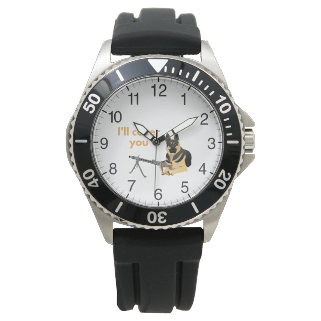 German Shepherd Dog with a Machine Gun Watch (Front)