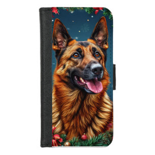 German Shepherd Dog With Christmas Decor iPhone 8/7 Wallet Case
