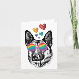 German Shepherd Dog with Hearts Valentine's Day Card