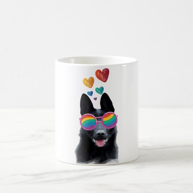 German Shepherd Dog with Hearts Valentine's Day  Coffee Mug (Center)