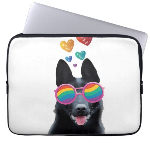 German Shepherd Dog with Hearts Valentines Day  Laptop Sleeve