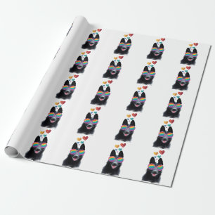 German Shepherd Dog with Hearts Valentine's Day Wrapping Paper