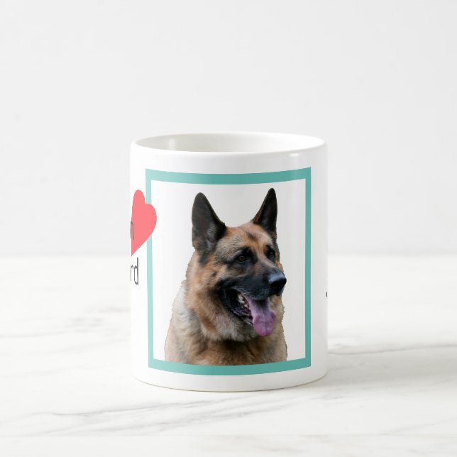 German Shepherd dog with name, dog lover's Coffee  Coffee Mug (Center)