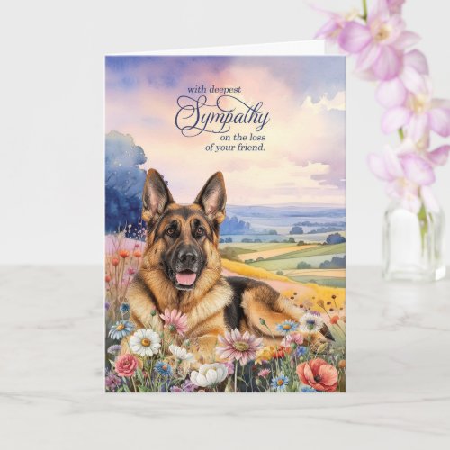 German Shepherd Dog with Wildflowers Pet Sympathy