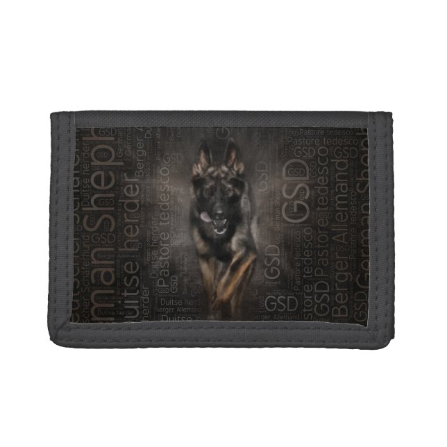 German Shepherd Dog - Working line Word Art Trifold Wallet (Front)