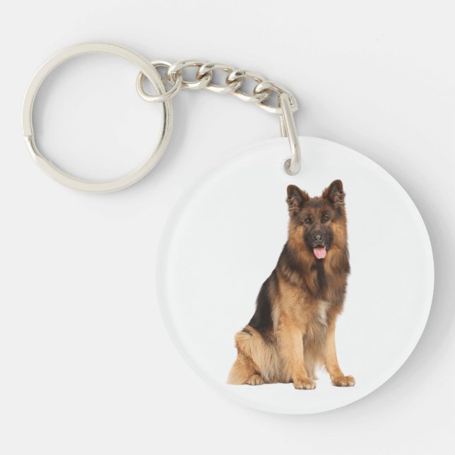 German Shepherd dog, wrap straight  design,  Keychain (Front)