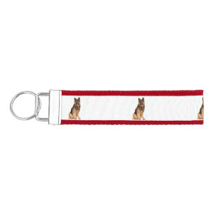 German Shepherd dog, wrap straight design, Wrist Keychain