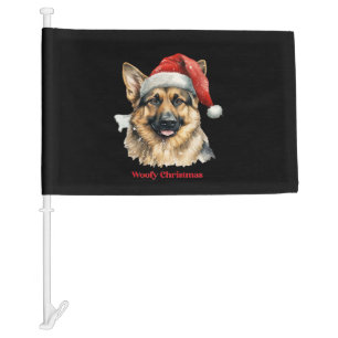 German Shepherd Dog Xmas Christmas Gift Ideas Woof Car Flag