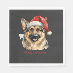 German Shepherd Dog Xmas Christmas Gift Ideas Woof Napkins