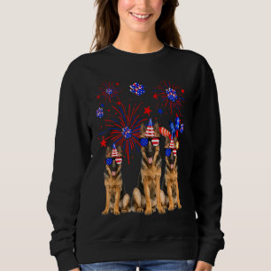 German Shepherd Dogs American Flag 4th Of July Sweatshirt
