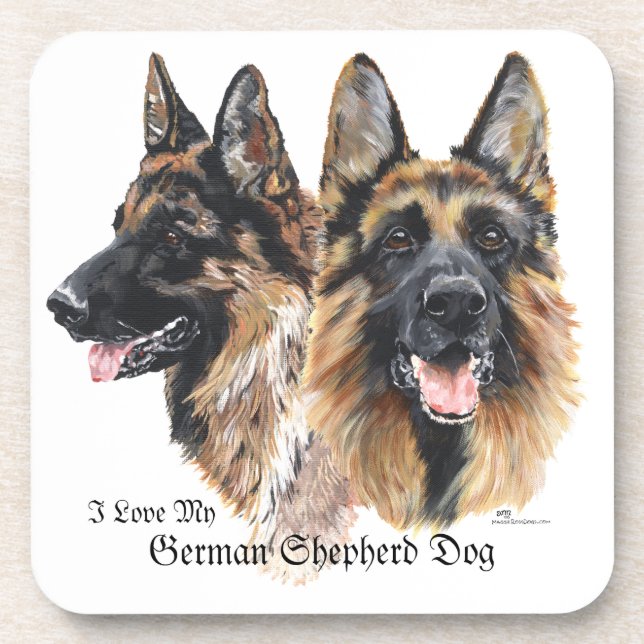 German Shepherd Dogs Beverage Coaster (Front)