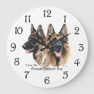 German Shepherd Dogs Large Clock