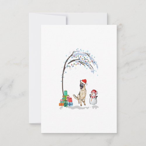 German Shepherd Dogs Merry Christmas Winter Tree RSVP Card