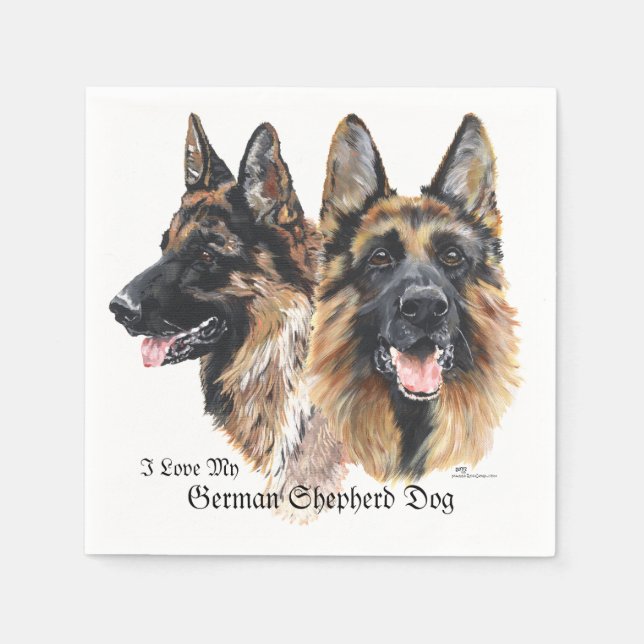 German Shepherd Dogs Paper Napkins (Front)