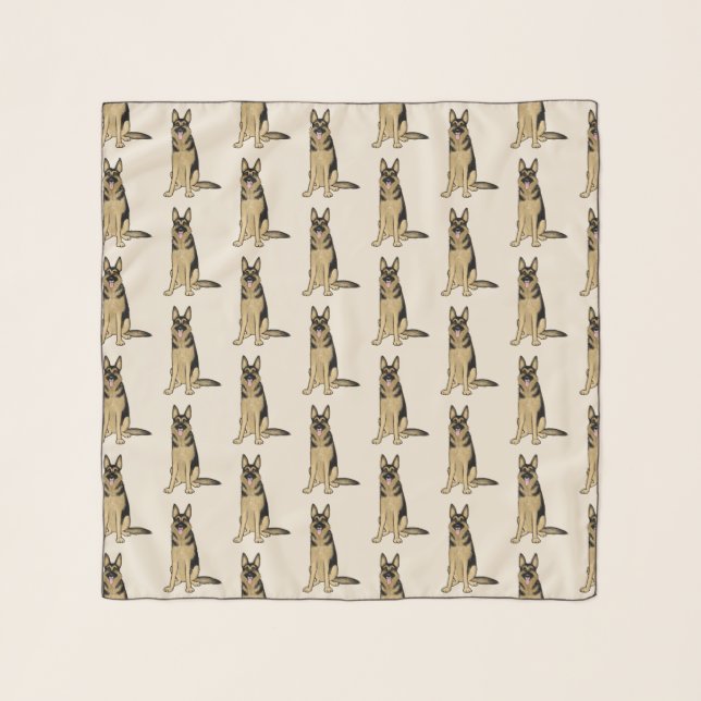 German Shepherd Dogs Pattern | Cool Canine Scarf (Front)