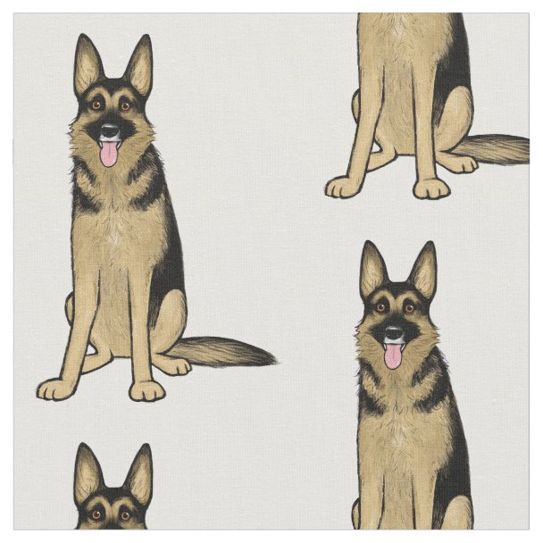 German Shepherd Pattern Fabric | Zazzle