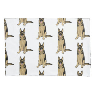 German Shepherd Dogs Pattern Fun Pet Art Pillow Case