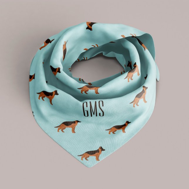 German Shepherd Dogs Pattern Monogrammed Bandana (Creator Uploaded)