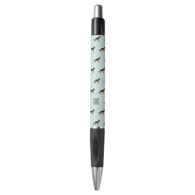 German Shepherd Dogs Pattern Monogrammed  Pen (Front Vertical)