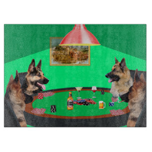 German Shepherd dogs Playing Poker Cutting Board