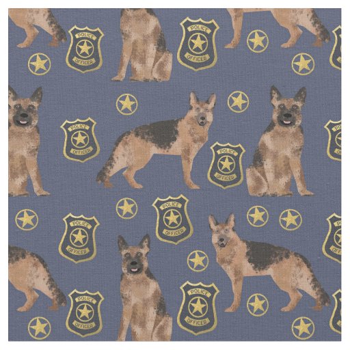 German Shepherd dogs police navy blue Fabric