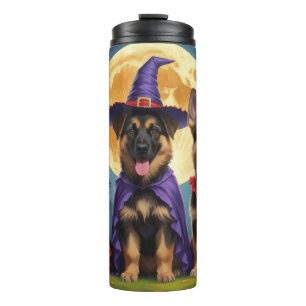 German Shepherd Dogs Pumpkin Halloween Funny Thermal Tumbler