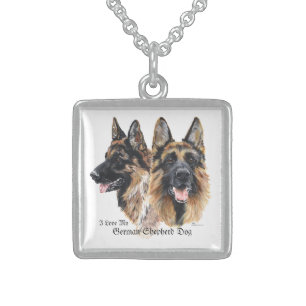 German Shepherd Dogs Sterling Silver Necklace