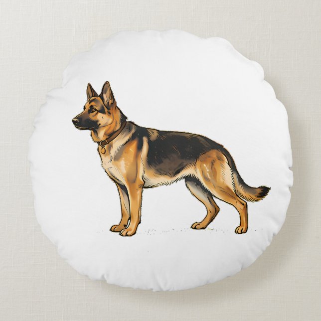 German Shepherd Double-Sided Throw Pillow (Front)