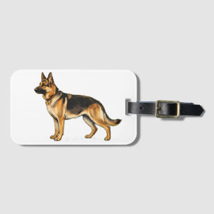 German Shepherd Double-Sided Throw Pillow Luggage Tag