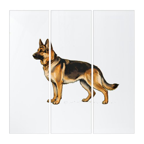 German Shepherd Double-Sided Throw Pillow Triptych