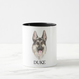 German Shepherd Drawing Personalized Mug