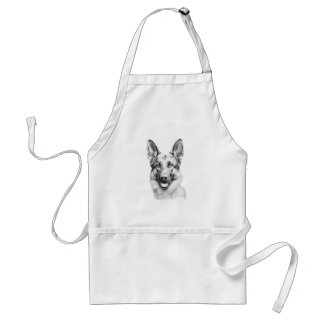 German Shepherd Drawing Portrait Apron | Dog Lover