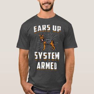 German Shepherd Ears Up System Armed Dog Vintage T-Shirt