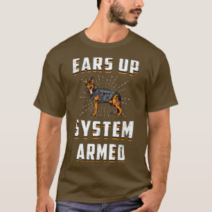 German Shepherd Ears Up System Armed Dog Vintage T-Shirt