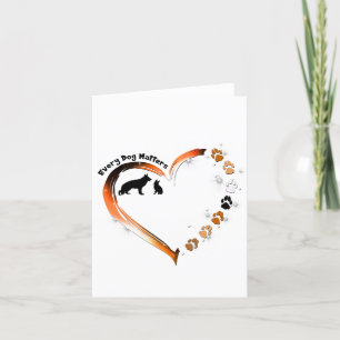 German Shepherd Every Dog Matters Heart Pet Paws Letterpress Thank You Card