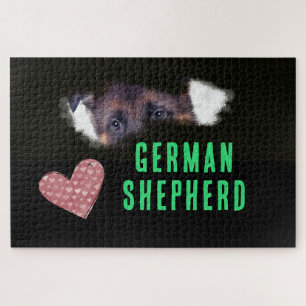 German Shepherd Eyes Solid Color 1000 piece Jigsa Jigsaw Puzzle