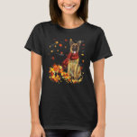 German Shepherd Fall Scarf Dogs Autumn Leaves T-Shirt