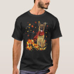 German Shepherd Fall Scarf Dogs Autumn Leaves T-Shirt