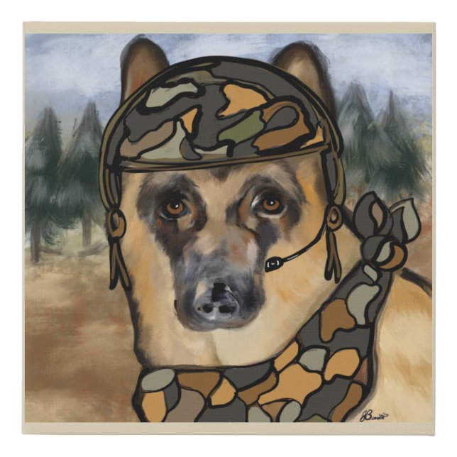 GERMAN SHEPHERD   FAUX CANVAS PRINT (Front)