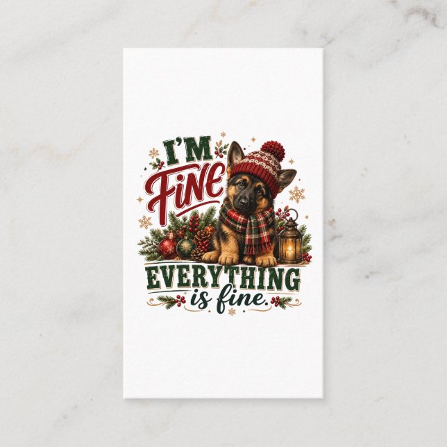 German Shepherd Fine Everything Is Fine Calling Card (Front)