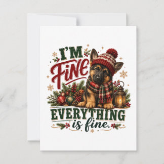 German Shepherd Fine Everything Is Fine Invitation