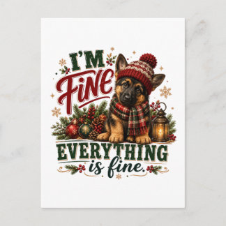 German Shepherd Fine Everything Is Fine Invitation Postcard