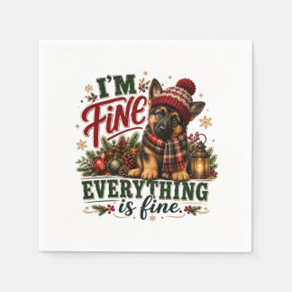 German Shepherd Fine Everything Is Fine Napkins
