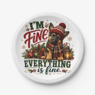 German Shepherd Fine Everything Is Fine Paper Plates