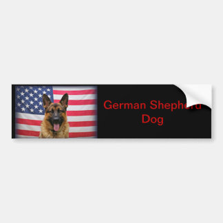 German Shepherd Flag Bumper Sticker