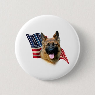 German Shepherd Flag Pinback Button