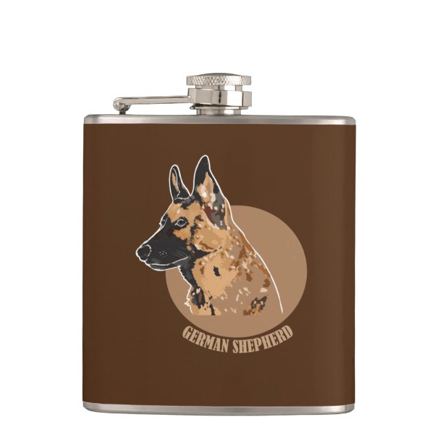 German Shepherd Flask (Front)