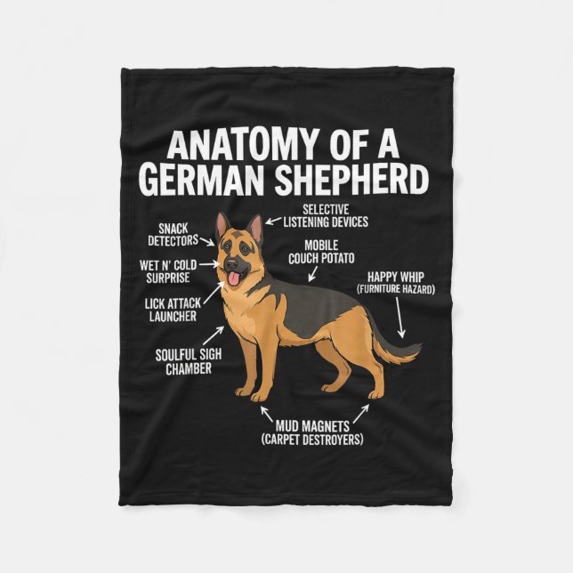 German Shepherd  Fleece Blanket (Front)