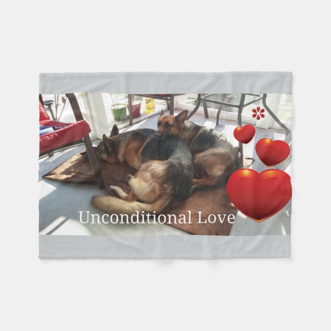 German Shepherd Fleece Blanket (Front (Horizontal))