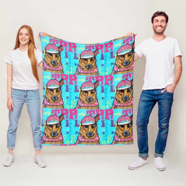 German Shepherd  Fleece Blanket (In Situ)